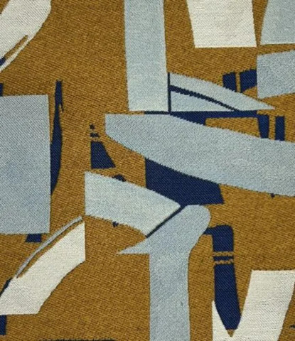 tissu Métamorphose, jacquard design graphique marqueterie moderne,  de Thévenon, pour chaise, fauteuil, canapé, rideaux et coussins, vendu par la rime des matieres, bon plan tissu et frais de port offerts. 