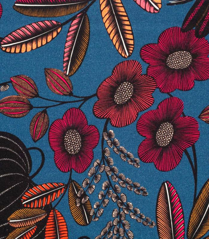 tissu d'ameublement Orphée, motif végétal stylisé , de Thévenon, pour chaise, fauteuil, canapé, tête de lit, rideaux et coussins, vendu par la rime des matieres, bon plan tissu et frais de port offerts.