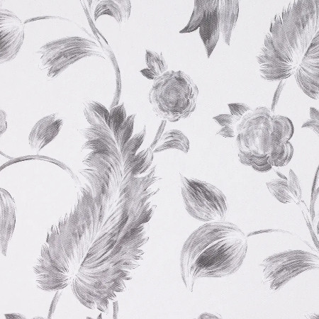 tissu Perla de Thévenon, grand motif floral végétal stylisé bicolore, lavable, pour chaise, fauteuil, canapé, rideaux et coussins, vendu par la rime des matieres, bon plan tissu et frais de port offerts. 