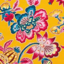 coussin et tissu Romy, de Thévenon, motif floral style toile indienne, lavable, pour chaise, fauteuil, canapé, rideaux et coussins, vendu par la rime des matieres, bon plan tissu et frais de port offerts.