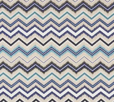 tissu Sombrero de Thévenon, lavable, aquaclean anti-taches et outdoor spécial pour l'extérieur, motif graphique zig zag brodé, pour chaise, fauteuil, canapé, rideaux et coussins, mobilier de jardin, tissuvendu par la rime des matieres, bon plan tissu et frais de port offerts. 