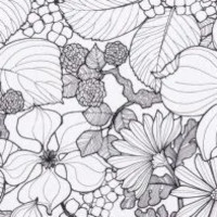 tissu Suzie de Thévenon, motif floral stylisé bicolore, lavable, pour chaise, fauteuil, canapé, rideaux et coussins, vendu par la rime des matieres, bon plan tissu et frais de port offerts.
