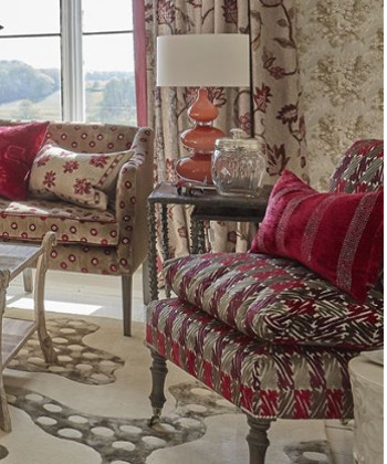 marica tissu velours motif graphique william yeoward pour designers guild vendu par la rime des matieres bon plan