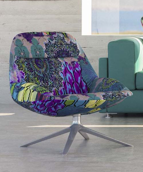 tissu ameublement fauteuil imprimé contemporain lavable casal vendu par la rime des matieres