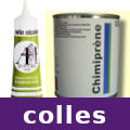 colles néoprène spécial mousse et colle blanche pour passementerie, vendues par la rime des matieres