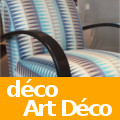 Des fauteuils style Art Déco, tonneau, vintage habillés d'imitation cuir et peaux ou  tissus  faux unis, imprimés fleuris, graphiques, rayures ou style Art Déco ... pour des intérieurs chics et raffinés