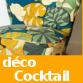 Des fauteuils cocktail et contemporains habillés de tissus unis, faux unis, imprimés fleuris, graphiques ou style Art Déco ... pour des intérieurs chics et raffinés