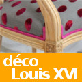 Des chaises, fauteuils et bergères Louis XVI jacob ou médaillon habillés d'imitation cuir ou  tissus unis, faux unis, imprimés fleuris, graphiques ou rayures ... pour des intérieurs chics et raffinés